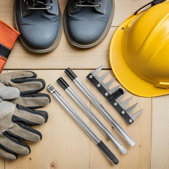 Verstelbare Tuinhark - Kleine Hark - Onkruid Verwijderen - Afneembare Metalen Hark - 1215 cm Lengte - Zwart — afbeelding 5