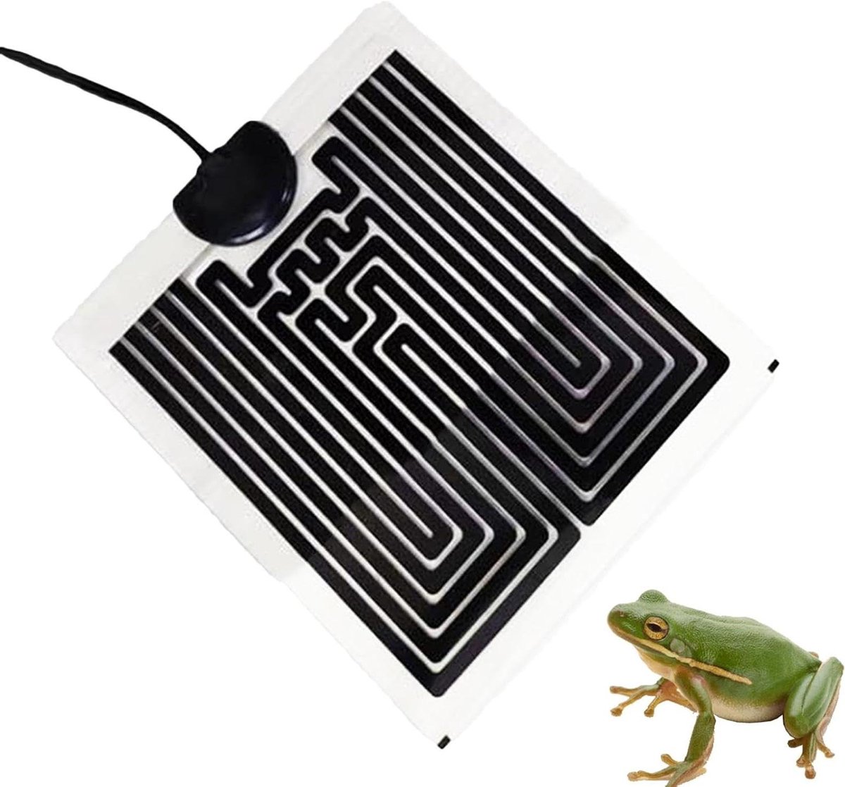 Terrarium Verwarming - Warmtemat Reptiel - Optimale Temperatuur - Instelbare Thermostaat - 33x16 cm - Zwart