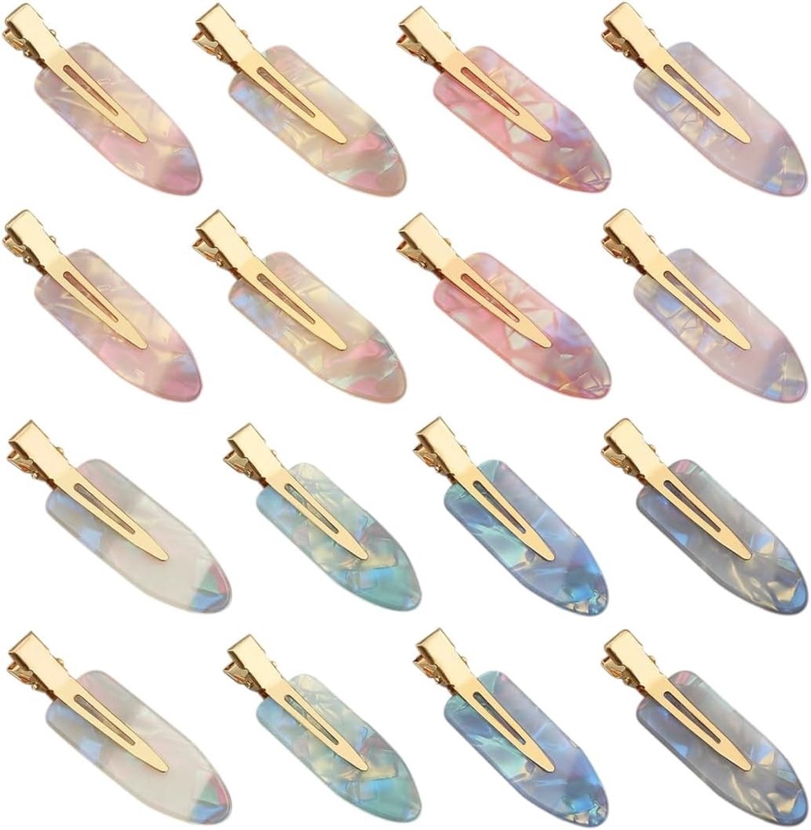Haarclips zonder kromming - 16 stuks haarspelden voor dames, ideaal voor kappers, styling en make-up applicatie