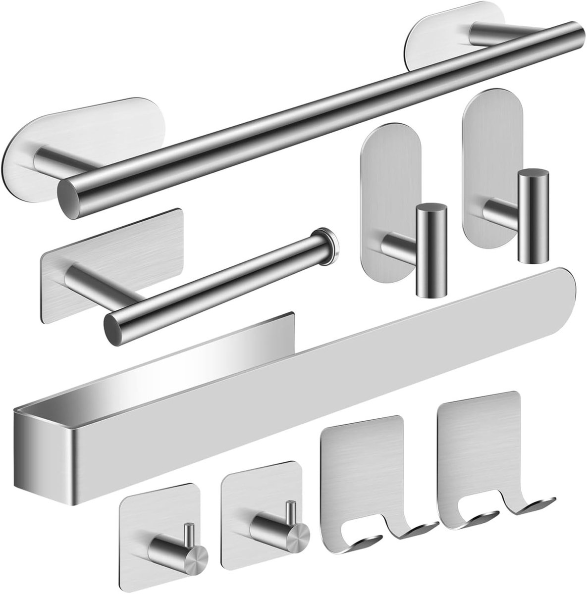 Handdoekrek voor radiator - Zilver - Handdoekhouder set zonder boren - Roestvrijstalen badkameraccessoires - Voor badkamer en keuken