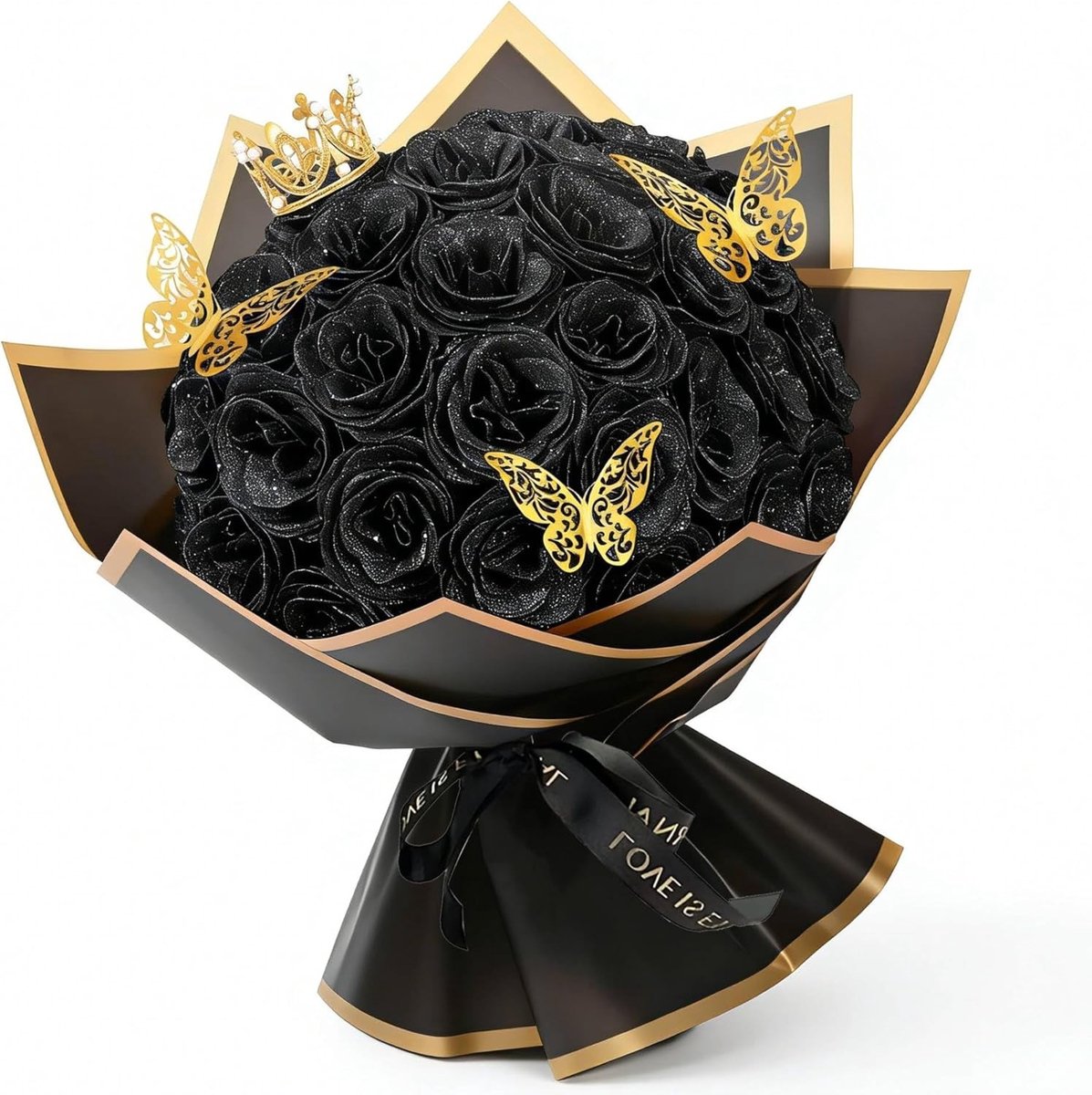 Eternity Rozenboeket met 24 Stuks Kunstbloemen en Kroon voor Feestdagen, Verjaardagen en Cadeaus voor Vrouwen