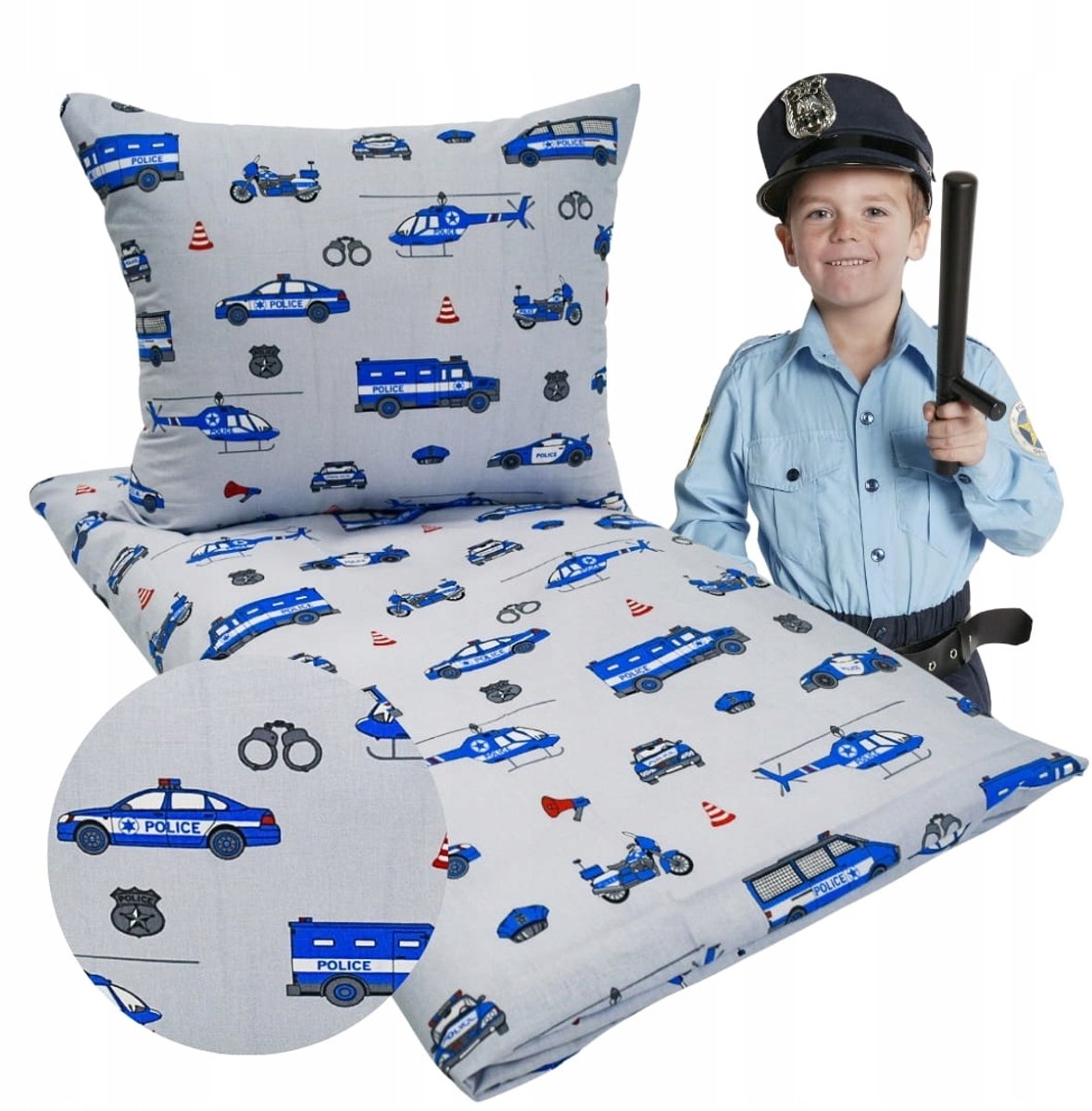 Kinderbeddengoed Set 120x160 cm - Politie Thema - Katoen