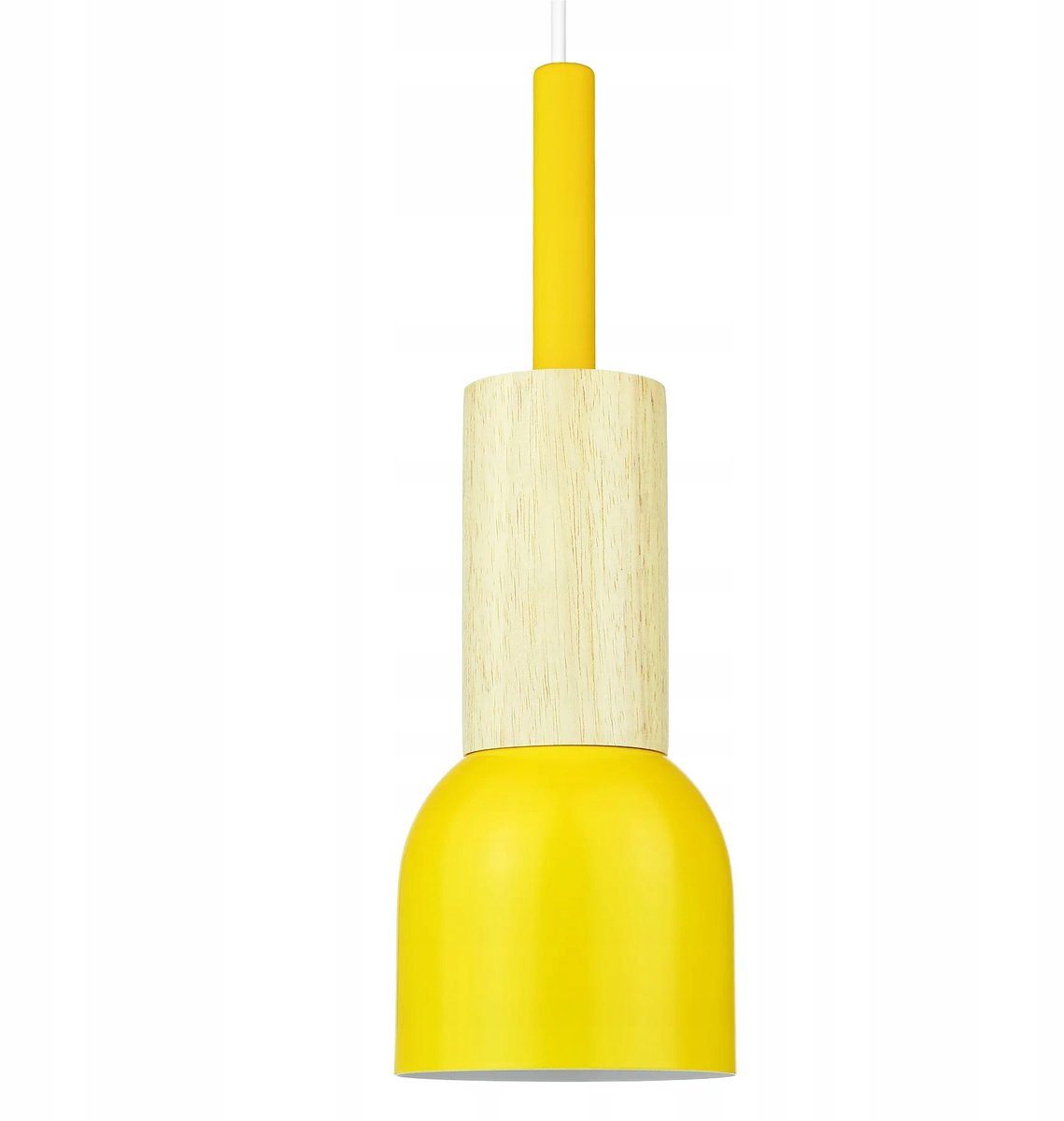 Pastel Gele Hanglamp E27 Minimalistisch Hout Metaal