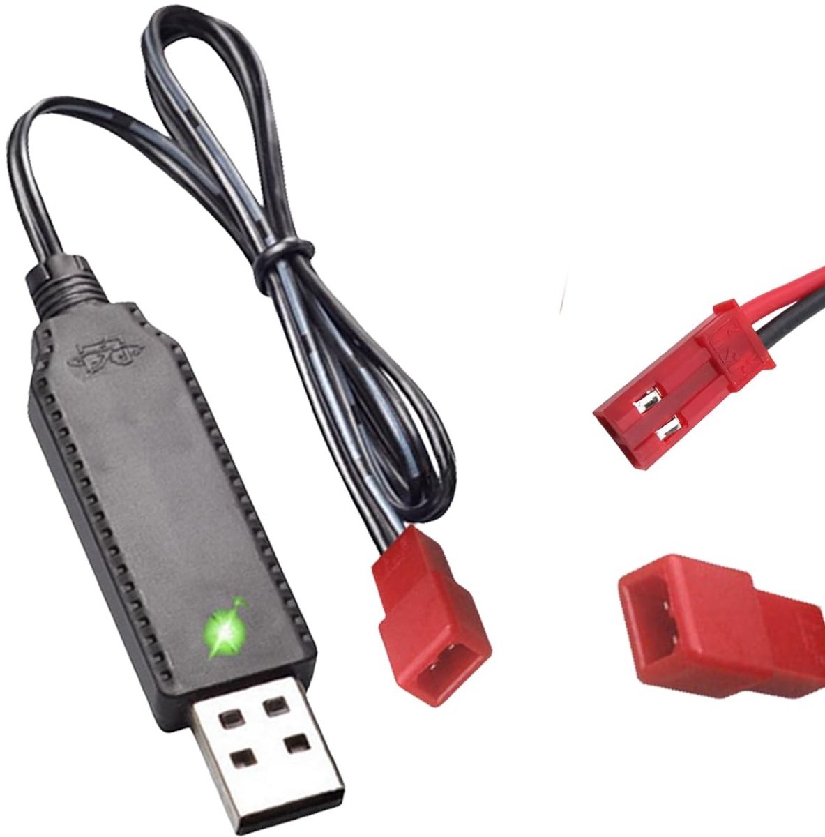 Rc vliegtuig - Zwart - JST_3.7 - 3,7V USB Oplaadkabel met JST 2-Pins Stekker - Voor RC Speelgoed
