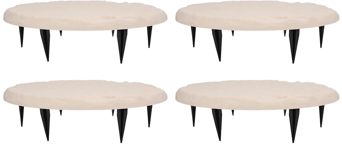 Ronde Tuinstapstenen - Stapstenen Gazon - Tuinpad Aanleggen - Met Grondpennen - 399 cm Diameter - Beige