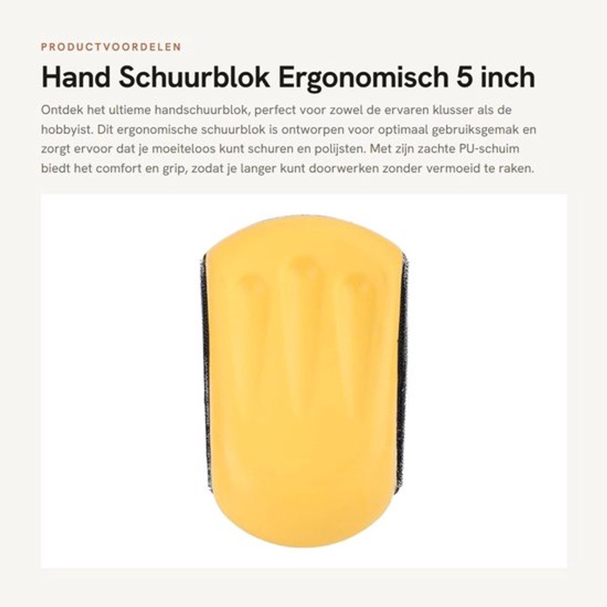 Handschuurblok met klem - Schuurpapier set 125mm/150mm - Polijstschijf - Waterschuurblad - PU-schuim - Aangename grip - Schuurpad