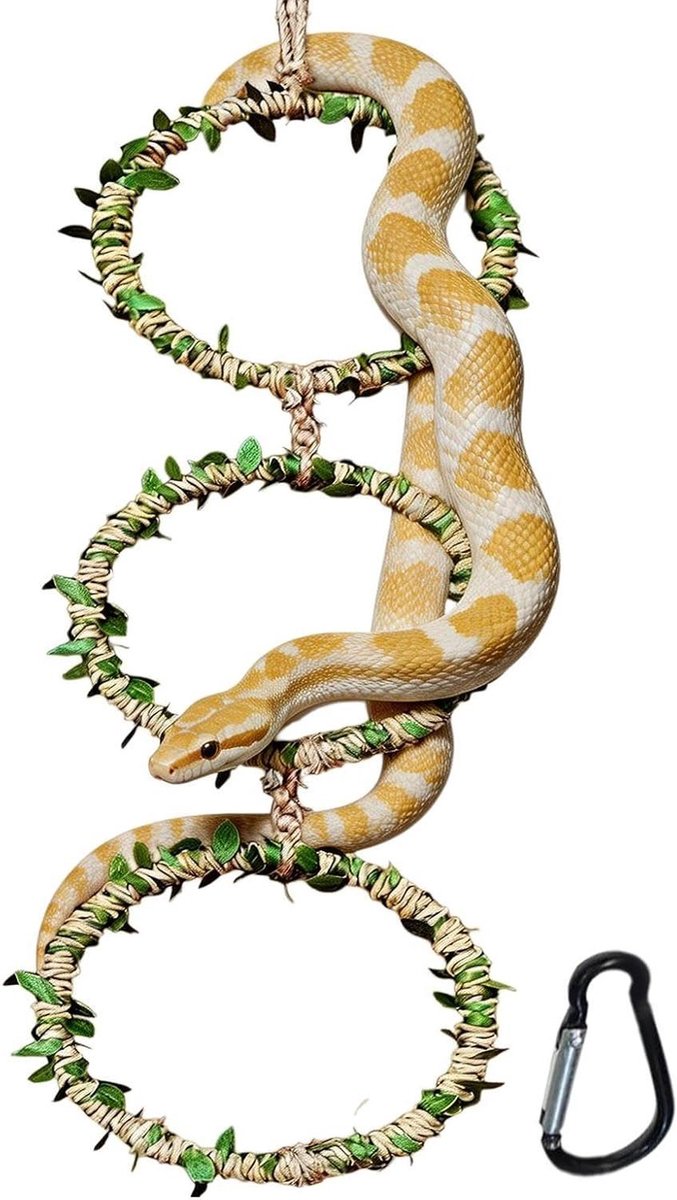 Reptielen Klimtouw - Slangen Klimspeelgoed - Terrarium Verrijking - Dynamische Leefruimte - 15 x 50 cm - Meerkleurig