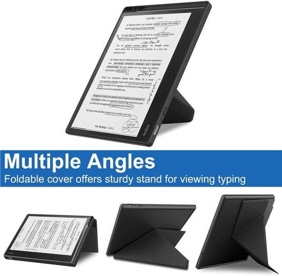 Hoes Kobo Elipsa - E-reader Cover - Bescherming E-reader - Ultradun PU-leer - 10.3 inch - Zwart — afbeelding 4