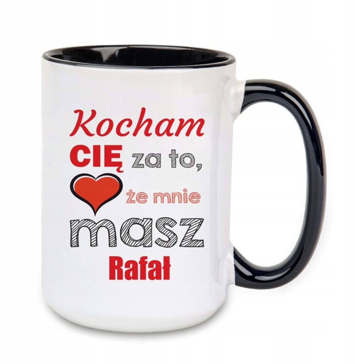 Keramische Mok 440ml - Persoonlijk Cadeau met Zwarte Decoratie