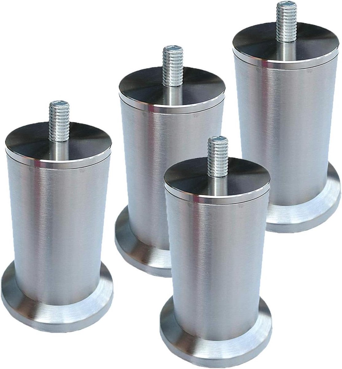 Meubelpoten - Kastpoten Bankpoten - Meubels Verhogen - Roestvrij Staal - 8 cm - Zilver