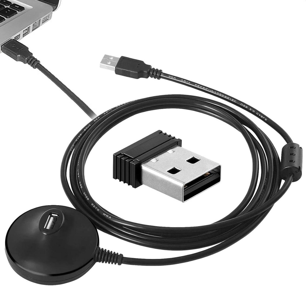 USB ANT Stick - Fitness Ontvanger - Binnenshuis Trainen - Naadloze Dataoverdracht - 2 Meter Kabel - Zwart