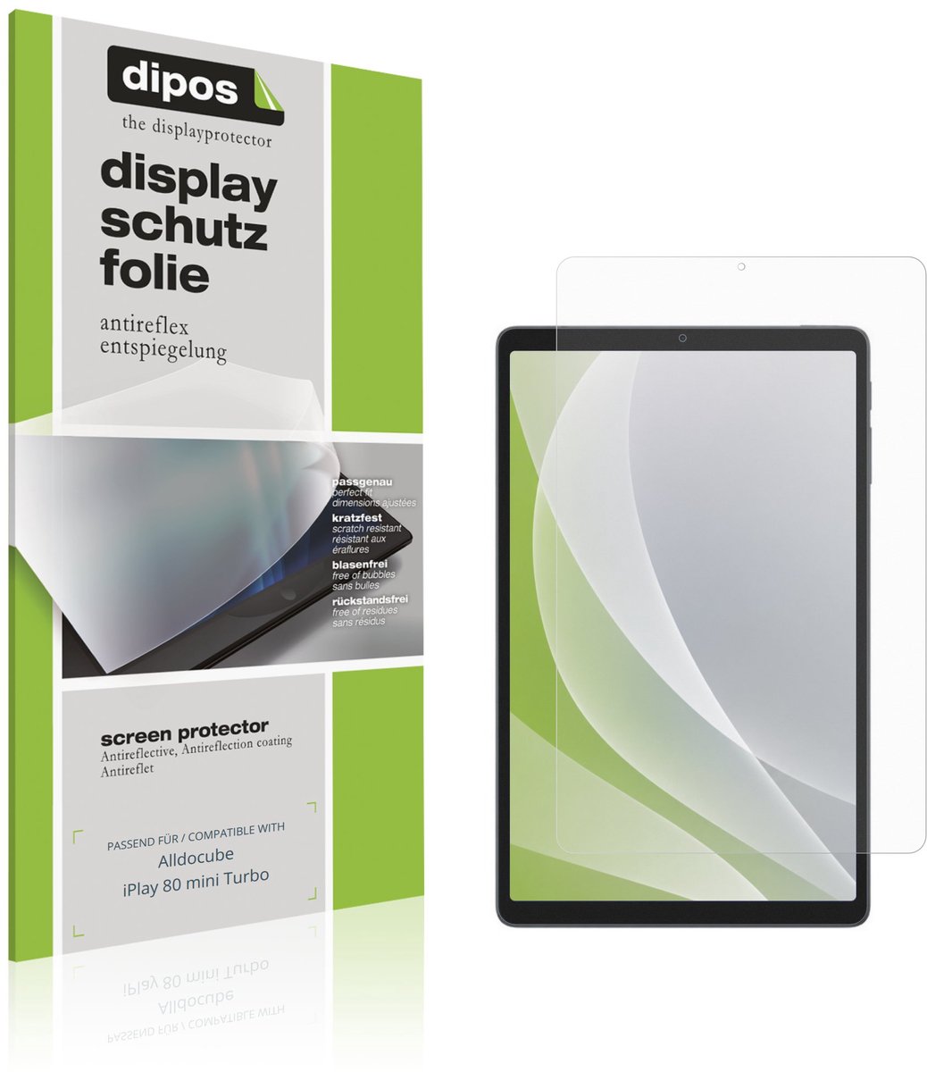 dipos – 2x Matte Beschermfolie geschikt voor Alldocube iPlay 80 mini Turbo | Krasbestendige & antireflecterende Screenprotector Ultra-Thin