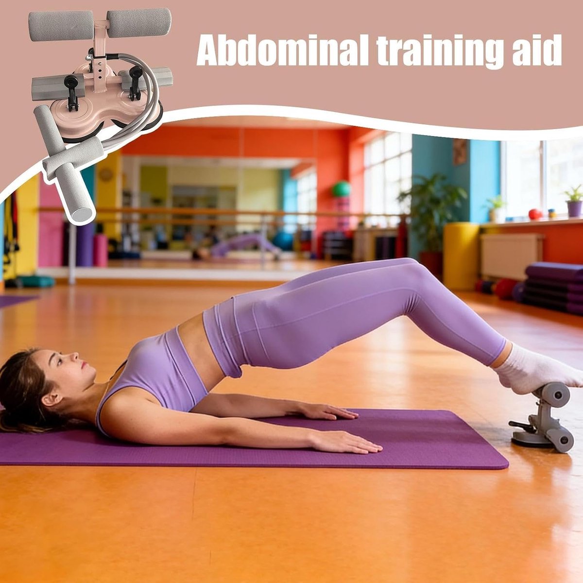 Buikspiertrainer - Core trainer - Thuis trainen - Antislip zuignap - Compact ontwerp - Zwart