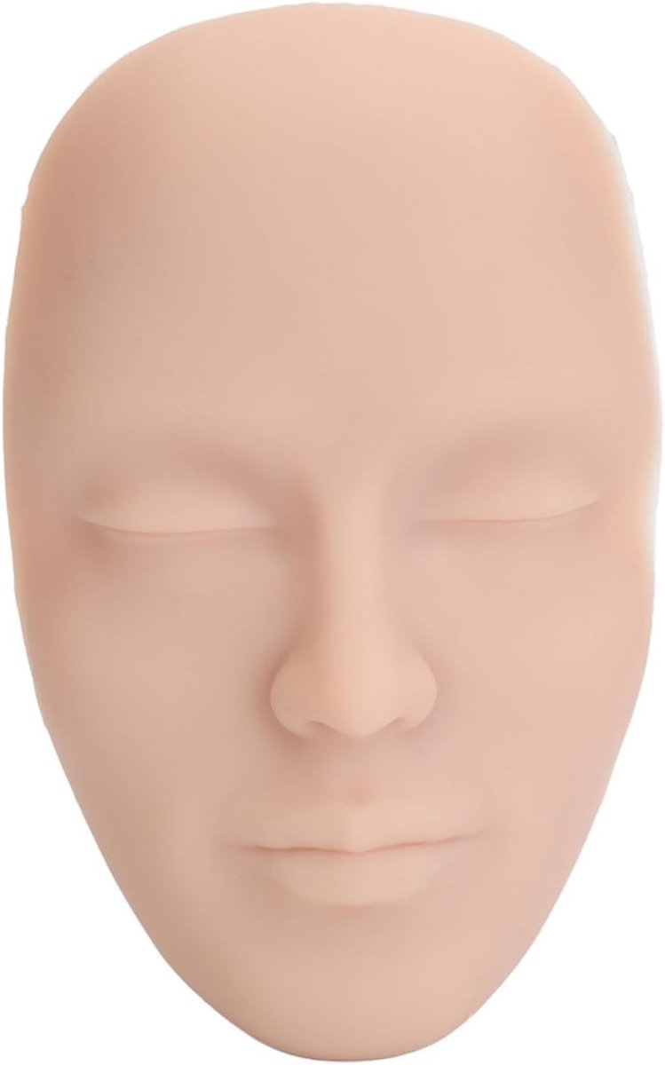 Realistisch 3D Make-up Oefenhoofd met Make-up Kwasten voor Beginners en Opkomende Make-up Artists, Herbruikbaar en Van Silicoon, Ideaal voor Make-up Training en Oefening