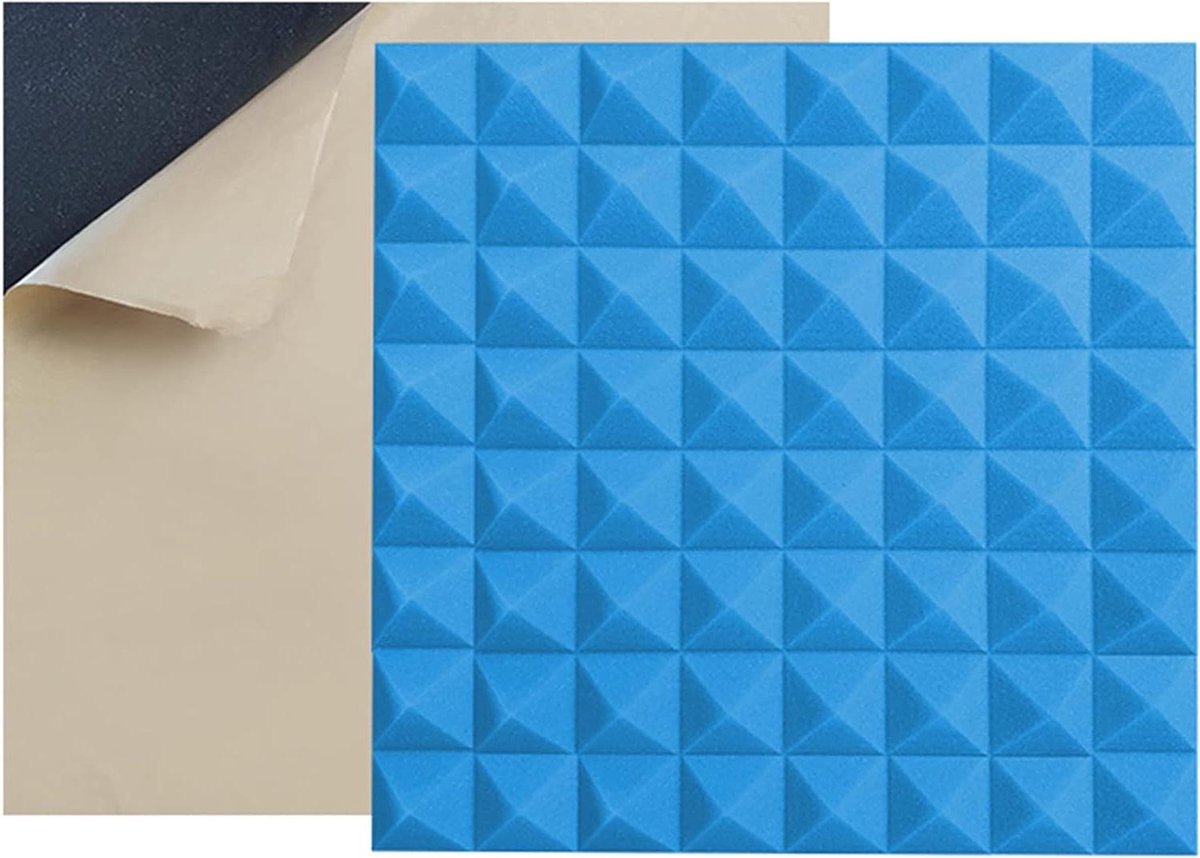 Geluidsisolatie Schuim - Akoestische Panelen - Geluidsverbetering - Hoge Dichtheid Spons - 50x50x50cm - Blauw