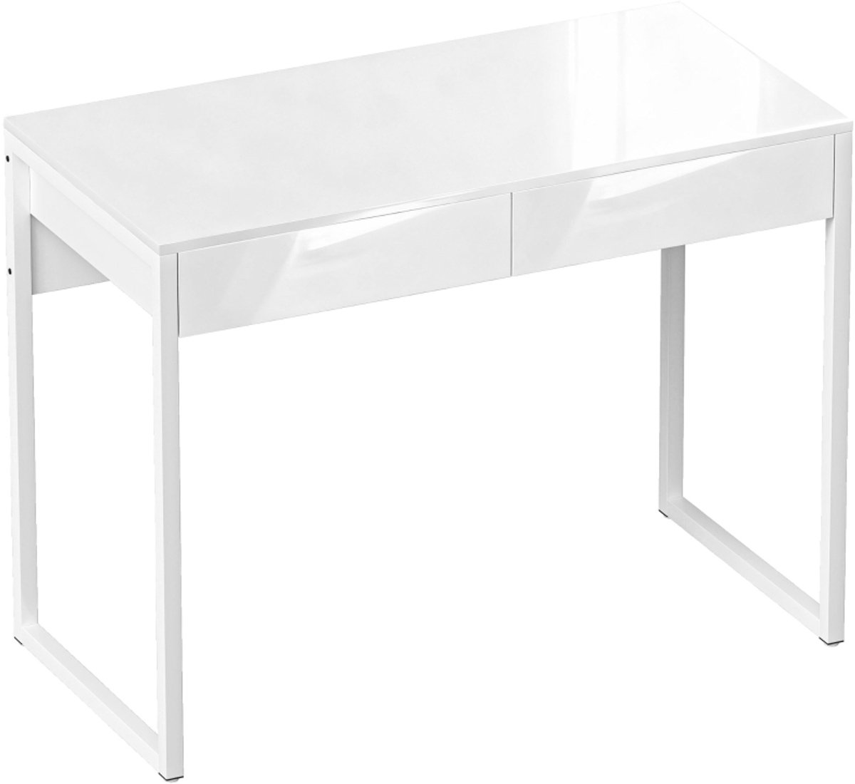 Bureau met 2 Lades - Compact - Kantoortafel - Computerbureau - Werktafel - Computer Tafel - Bureautafel - Desk - Game Bureau - 100 x 50 x 75 cm - Wit