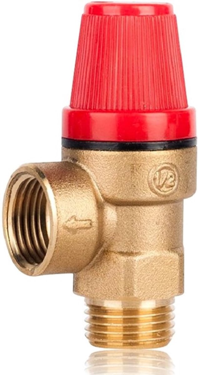 Veiligheidsventiel 1/2 inch - Messing Drukregelventiel - Ontluchtingsventiel - G1/2 Buitendraad - DN15 Membraan - 3 Bar, 1 stuk - Drukventiel