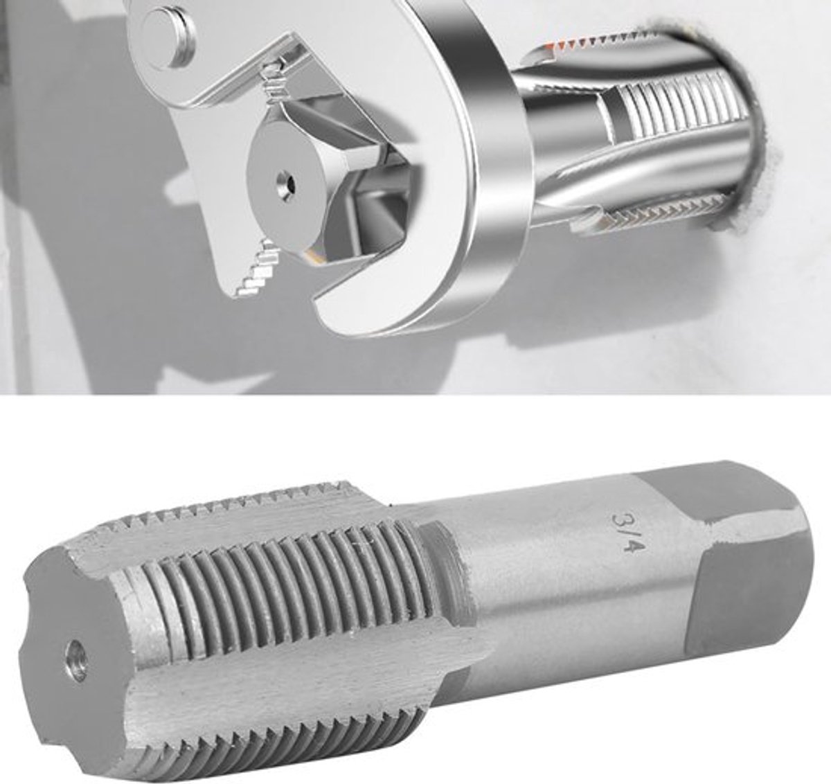 Draadtap Metrisch - Draadreparatiemachine - Snelstaal - 3/4" BSP - Totale lengte 84 mm - Eenvoudig te gebruiken - Tap