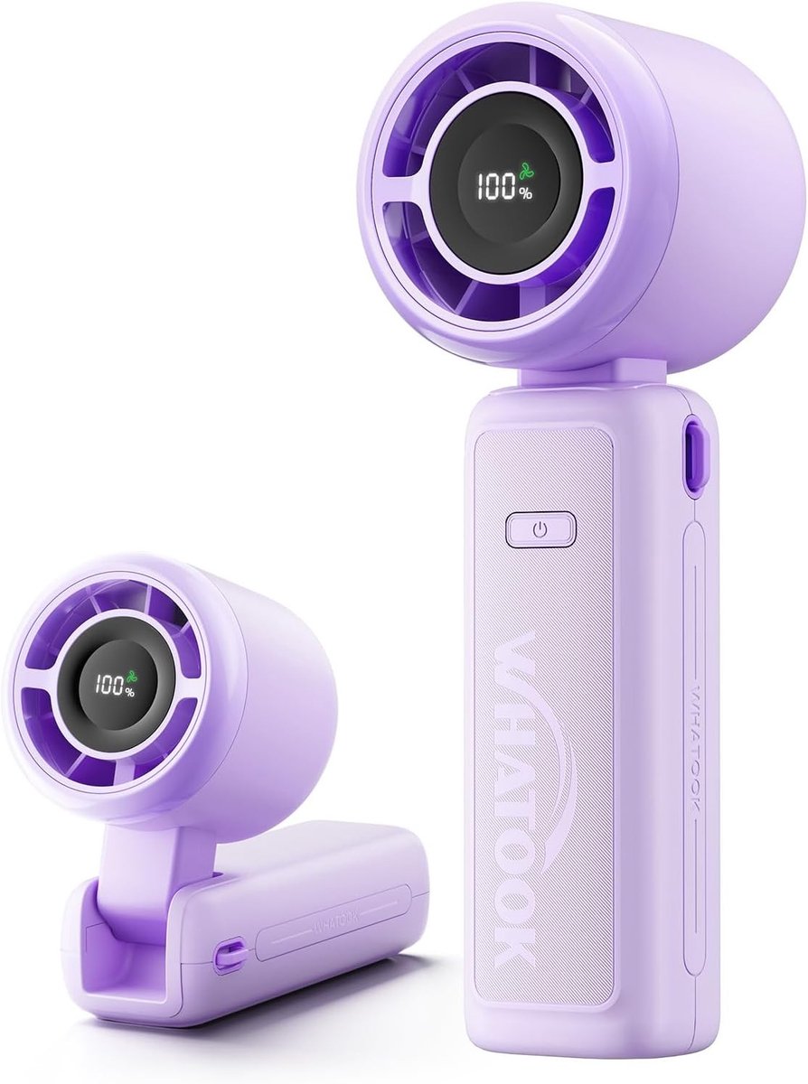 Nekventilator - Zwart - 4000 mAh - Draagbare 180° Opvouwbare Turbo Ventilator - Voor Reizen en Buiten
