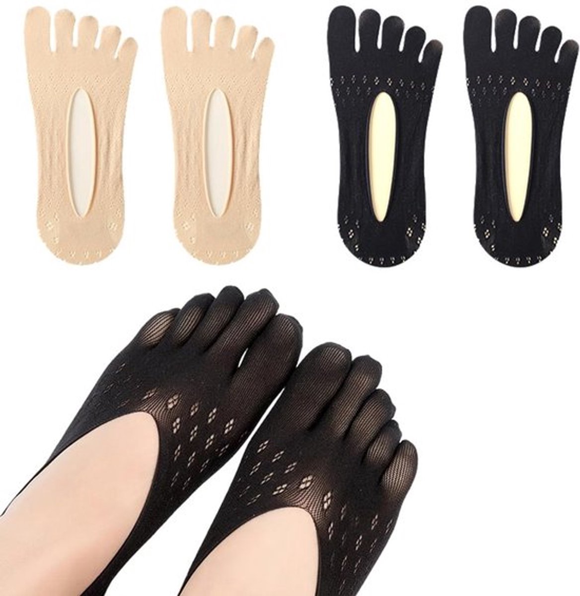 Teensokken Ademend - Antislip Ontwerp - Orthopedisch - Duurzaam - Ergonomisch - Hoogwaardig Materiaal - Vijfteen-sokken