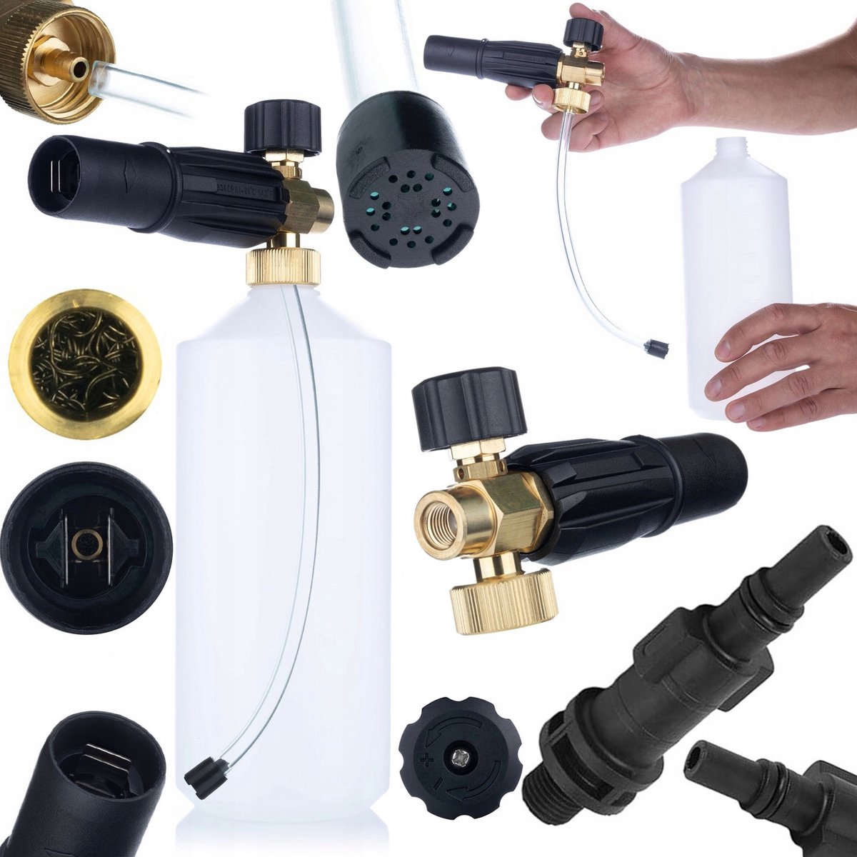 Rosfix Schuimpistool S0401 Set - 1000 Ml - Spuitmond 1,23 Mm - G1/4F, 220 Bar - Kunststof Adapter