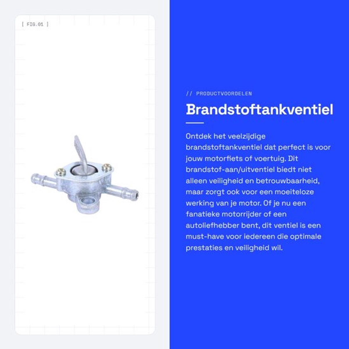 Brandstoftankventiel Professioneel ontwerp - Aan/uit-schakelaar - Ontluchtingssleutel - 1/4 Com Line aansluiting - Motoraccessoires - Efficiënte brandstofregeling - Brandstofschakelaar