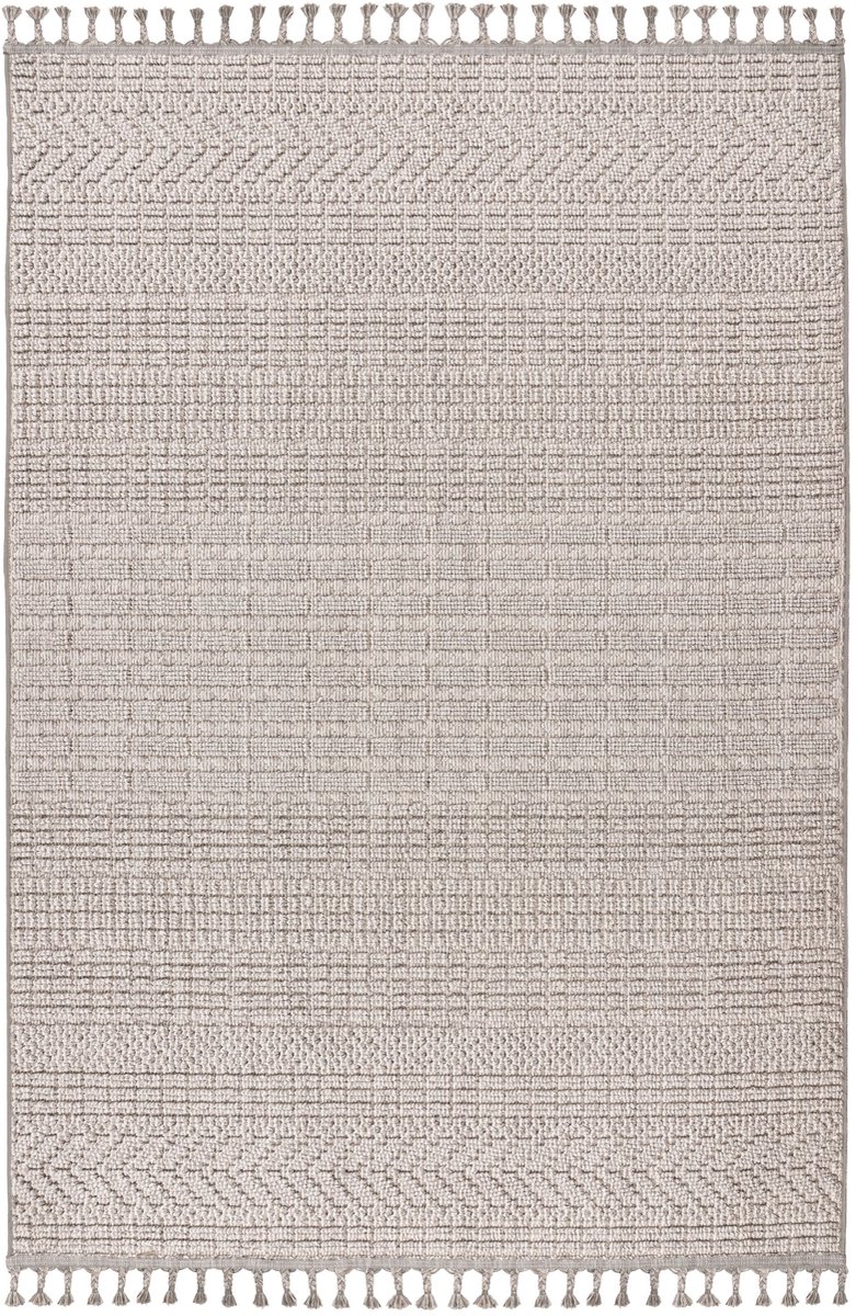 Padiro laagpolig vloerkleed 160 x 230 cm - zilver - modern effen design - geschikt voor vloerverwarming - van polypropyleen