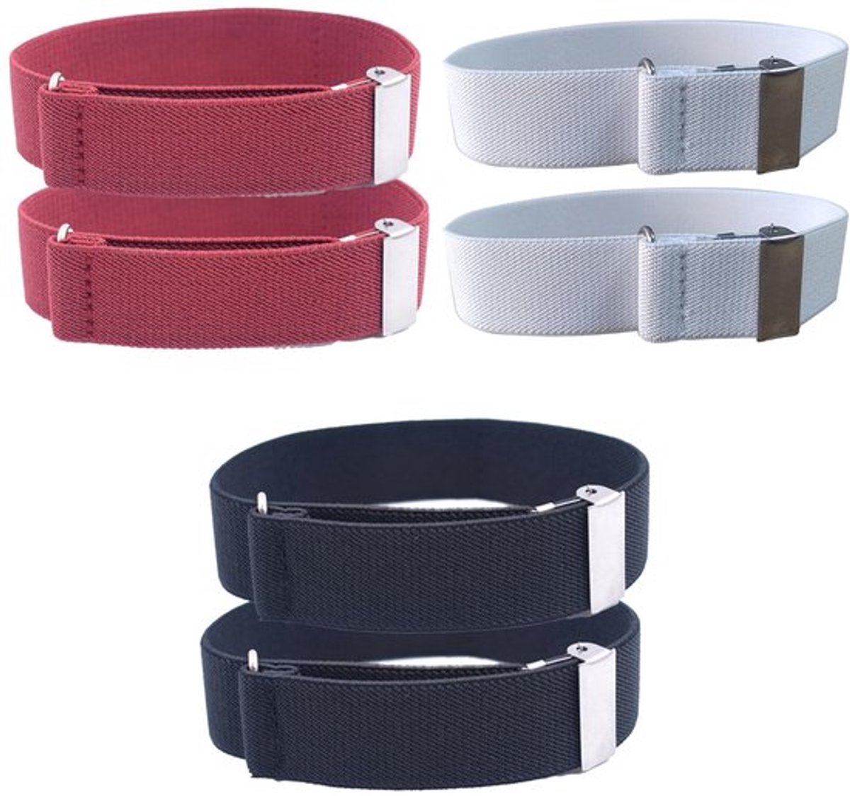 Overhemdarmbanden 3 Paar - Verstelbare/Elastische Armbanden - Antislip Mouwmanchetten - Duurzaam/Polyester - Flexibel/Uitbreidbaar - Ondersteuning voor Mouwen - Mouwbanden