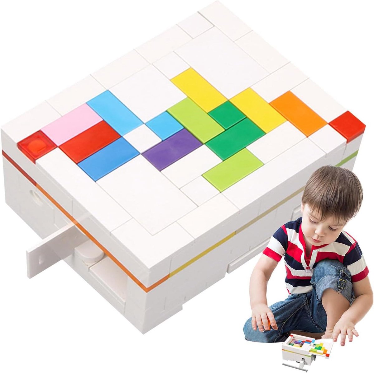 Geheime Puzzeldoos - Hersenkraker Doos - Logica Oefenen - Meerdere Geheime Mechanismen - 6.4x8.2x4.8cm - Regenboog
