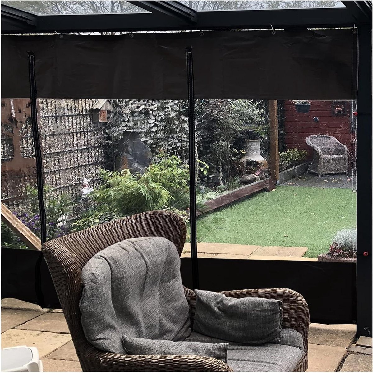 Buitengordijn met Rits - Terras Zeil Pergola Gordijn - Buiten Leven - Waterdicht PVC - 2.5 x 3 m
