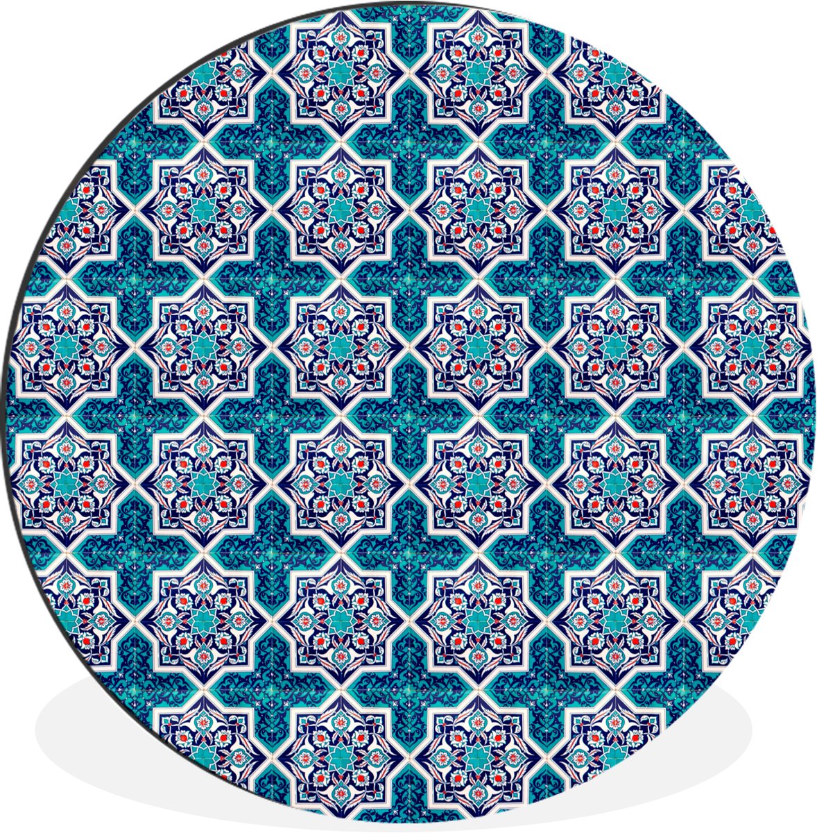 WallCircle - Wandcirkel - Muurcirkel - Een Marokkaanse Mozaïek tegelpatroon waar de kleur 