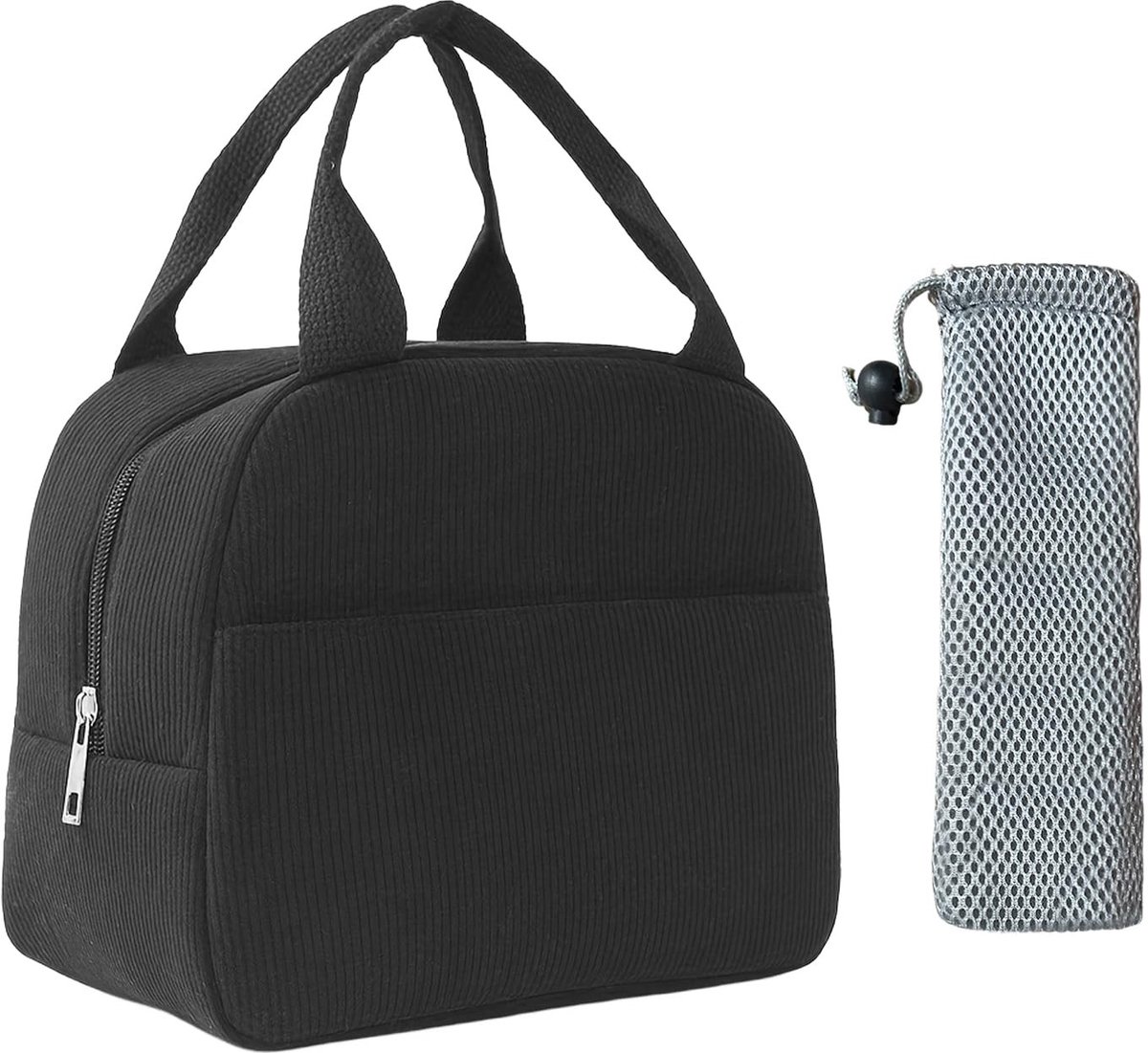 Dailygoods - Geïsoleerde lunchtas voor vrouwen mannen kinderen lunchtassen voor werk geïsoleerde koeltas verpakte lunchbox voor werk, school, picknick, reizen, strand (zwart)