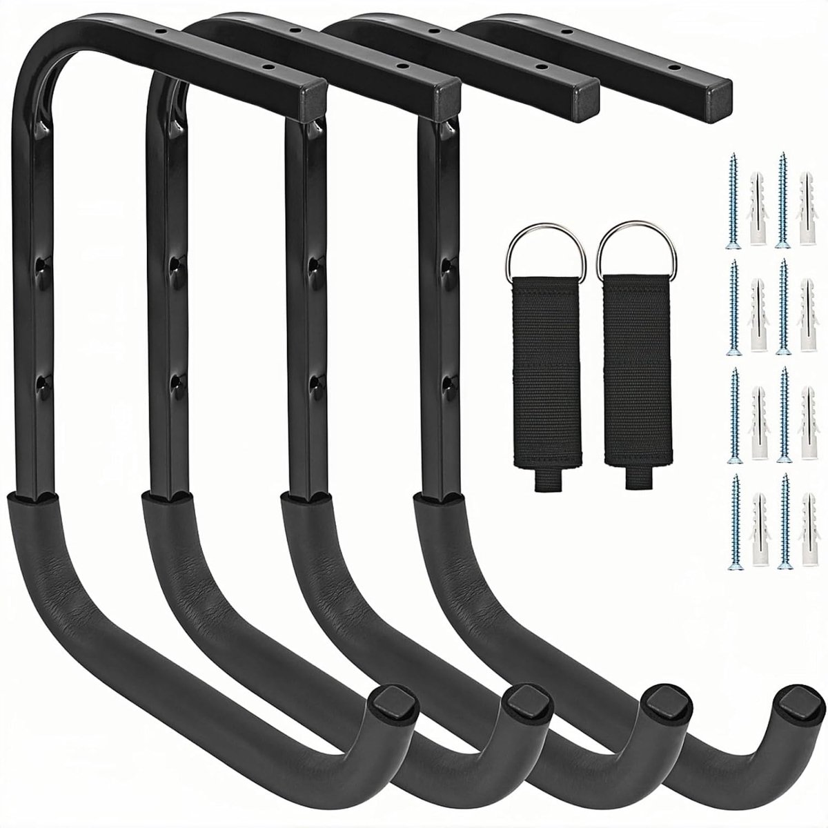 Garage Opbergrek, Heavy Duty Plafond Opberghaken Utiliteitshanger voor Hout Ladder Fietsen & Andere Omvangrijke Voorwerpen (4, 37cm)