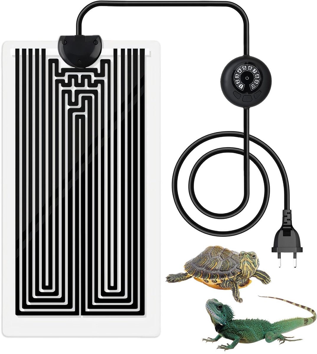 Dailygoods - Golgner 14 W terrariumverwarmingsmat met temperatuurregeling, instelbaar reptielen verwarmingskussen, verwarmingskussen voor reptielen, slangen, hagedissen, gekko's, schildpad