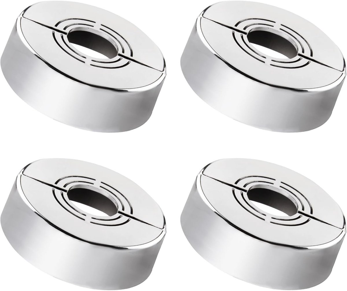 4-delige Rosette voor Verwarmingsbuizen in 3 Maten, Ø 20 mm/25 mm/33 mm, Ideaal voor Douchearmaturen en Faucetdecoratie, Duurzaam en Esthetisch Ontwerp
