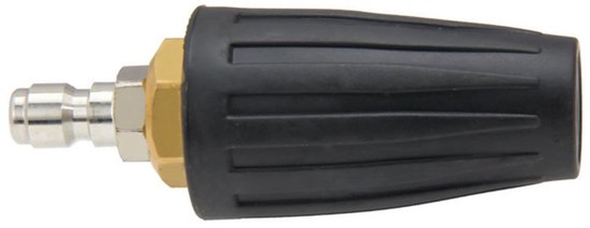 Hogedrukreiniger turbinesproeier, roterende sproeier, met 7 sproeikoppen, 1/4-inch snelkoppeling, 4000 Psi, hogedrukreiniger sproeierset, hogedruk roterende sproeier, zwart.