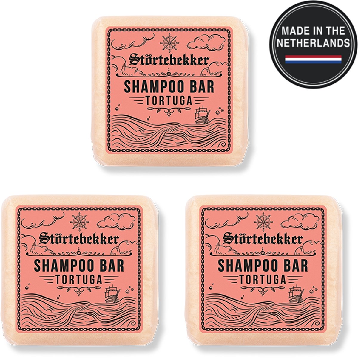 Störtebekker® Premium Shampoo Bar Tortuga - Kruidige, frisse geur - Vaste shampoo voor mannen en vrouwen - 3-in-1 douchezeep voor mannen voor haar, hoofdhuid en baard - Hydraterende shampoo - veganistisch, handgemaakt - 100 g Solid Shampoo Bar