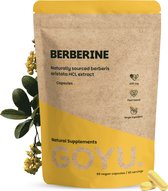 GOYU Berberine. Naturally sourced berberis aristata HCL extract. Capsules. 400 mg. Plant based. Single ingredient. 60 vegan capsules.