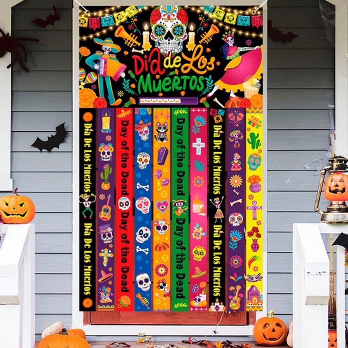 Banner Dag van de Doden - Feest Decoratie - Halloween Decoratie - Dia de Los Muertos - Polyestervezel - Uniek Design - Feestdecoratie