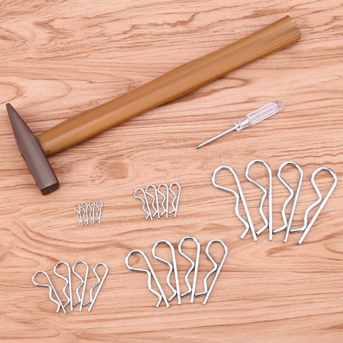 Bevestigingsclips 20 Stuks - Assortimentsset met Sleufpen - Robuust - Verzinkt - Koolstofstaal - Afmetingen: M1.2x12 mm, M3.5x75 mm - Borgpennen