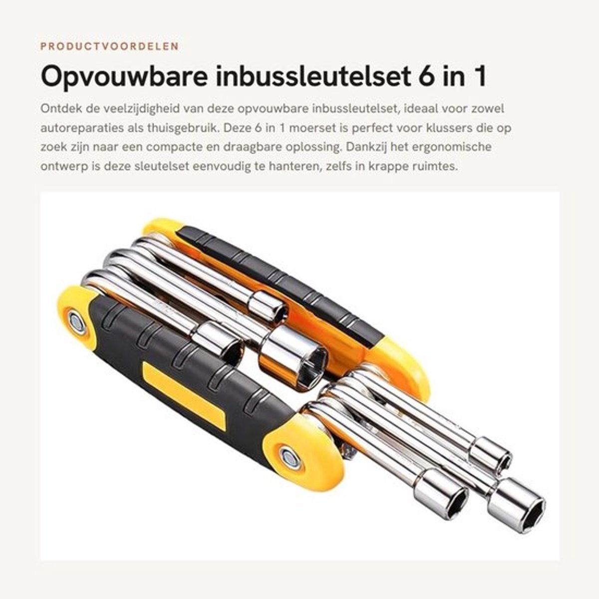 Inbussleutelset Ergonomische Grip - Opvouwbaar - Schroevendraaierset - Moersleutel Set - Fietsreparatieset - Autoreparatie Gereedschap - Moersleutelset