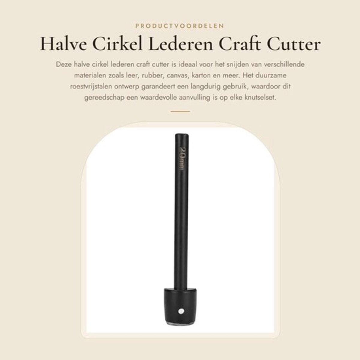 Perforator Hoogwaardig Roestvrij Staal - Ponssnijder - Craft Cutter - Duurzaam - Voor Leer/Rubber/Karton - Eenvoudig in Gebruik - Pons