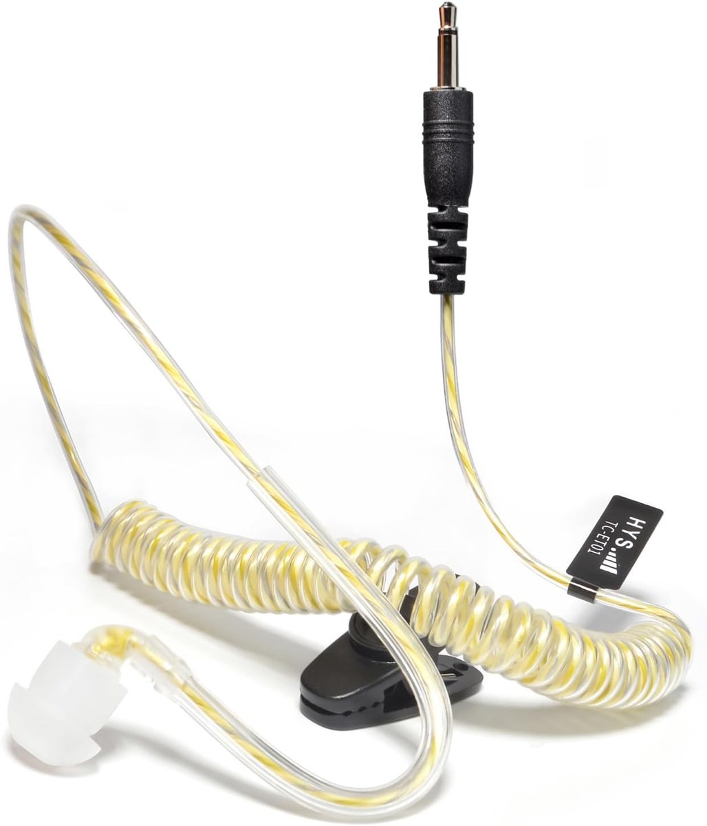 SnelShoppen - HYS Earphone Sound Hose - 3.5 mm Mono Jack - Luisterkoptelefoon met Symmetrische Armatuur - Hoofdtelefoon voor Radio Apparaten en Spreke