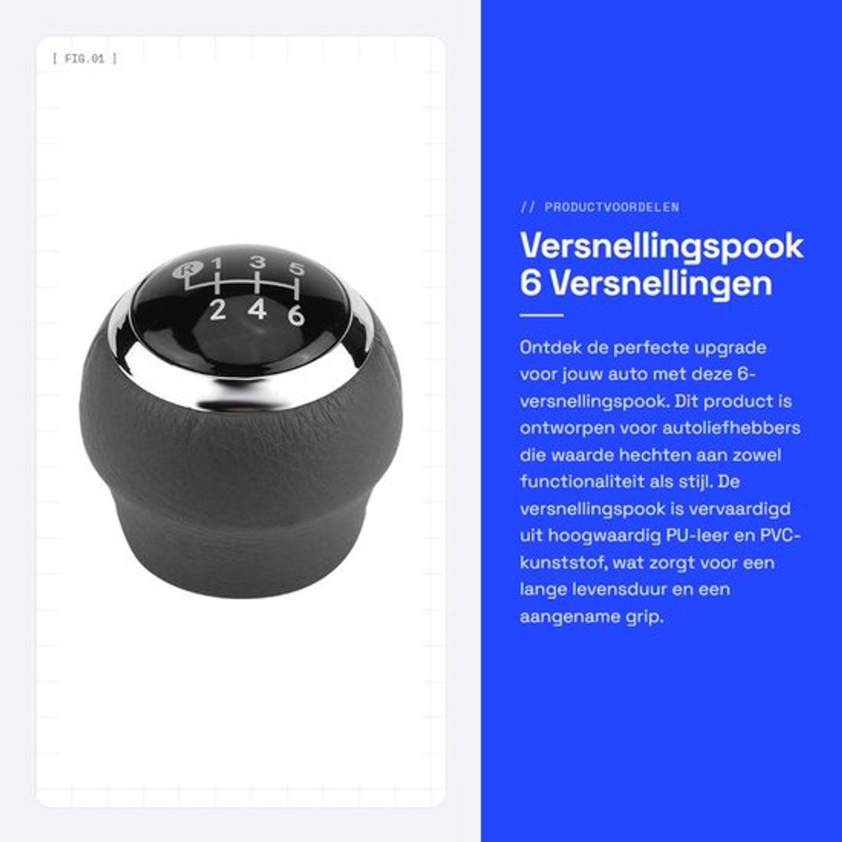 Schakelpookknop 6 Versnellingen - Vervangingsonderdeel - Pookknop - Schakelaccessoires - Professioneel - Hoogwaardige Kwaliteit - Versnellingspook