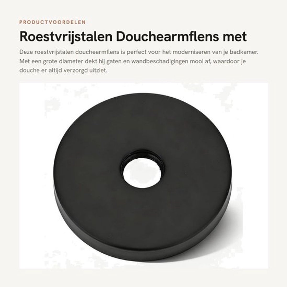 Douchearmflens Roestvrij Staal - Grote Diameter - Rubberen Afdichting - Eenvoudig te Installeren - Voor 1/2 Inch Buizen - Moderniseer Badkamer - Doucheflens