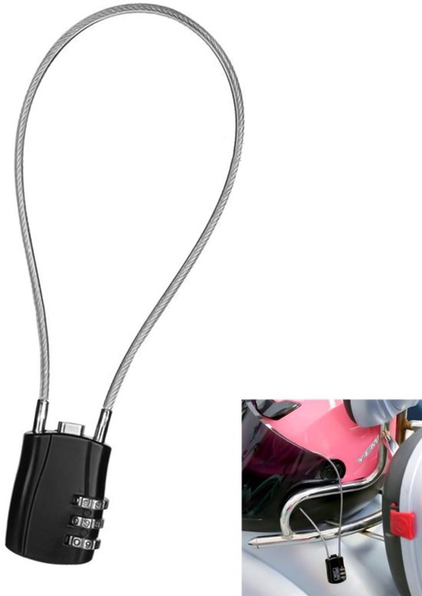Kabelslot Digitale Combinatie 51 cm - Roestvrij Stalen Kabel - Waterdicht - Antidiefstal Beveiliging - Schokbestendig - Verstelbaar - Sloten