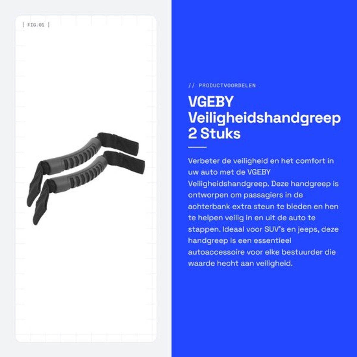 Veiligheidsgurtgriff - Handgreep - Haltegriff - Achterbank - Autoaccessoire - Set van 2