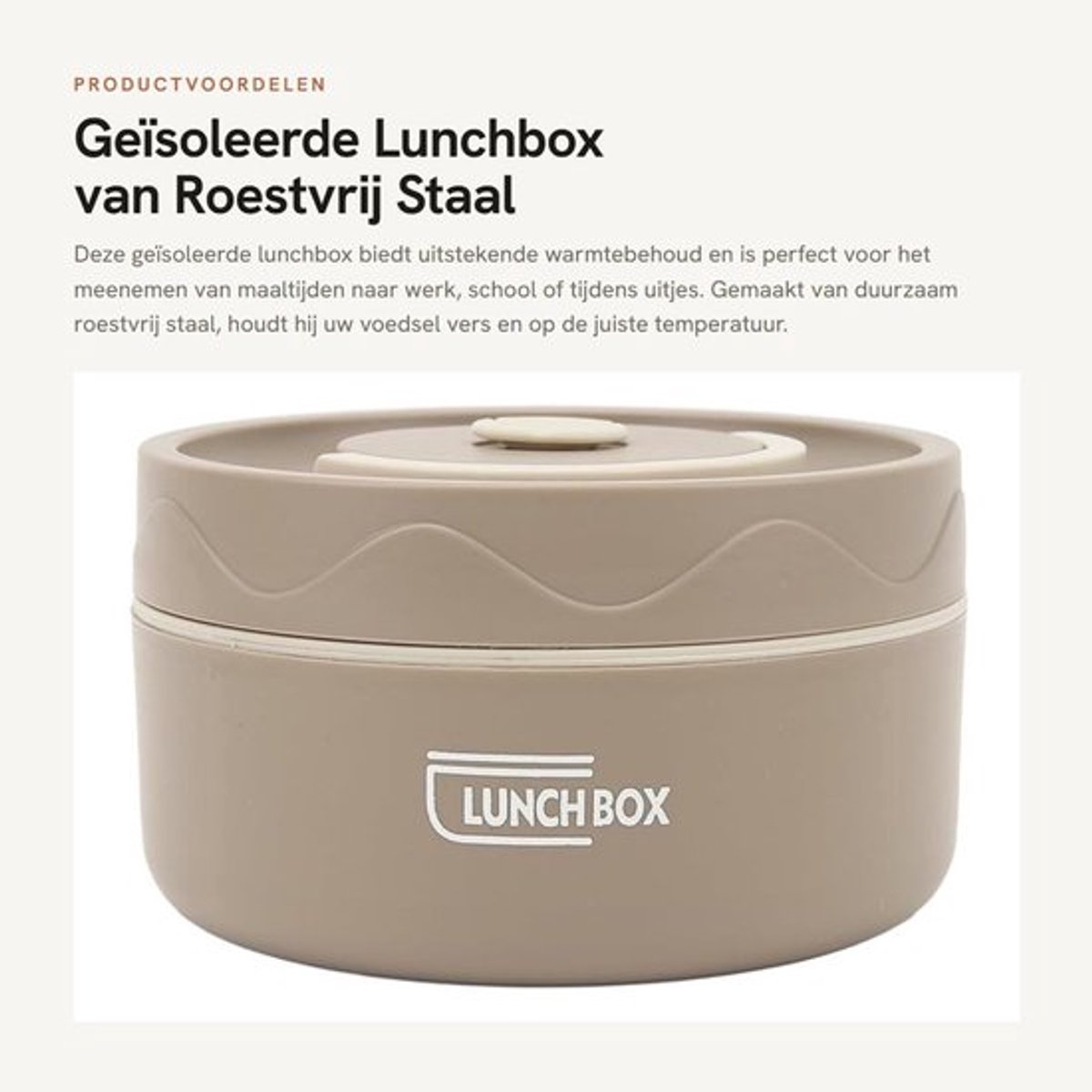 Lunchbox Uitstekende Warmte-isolatie - Geïsoleerde Thermoscontainer - Roestvrij Staal - Draagbaar - Voor Werk/School - Thermosfles