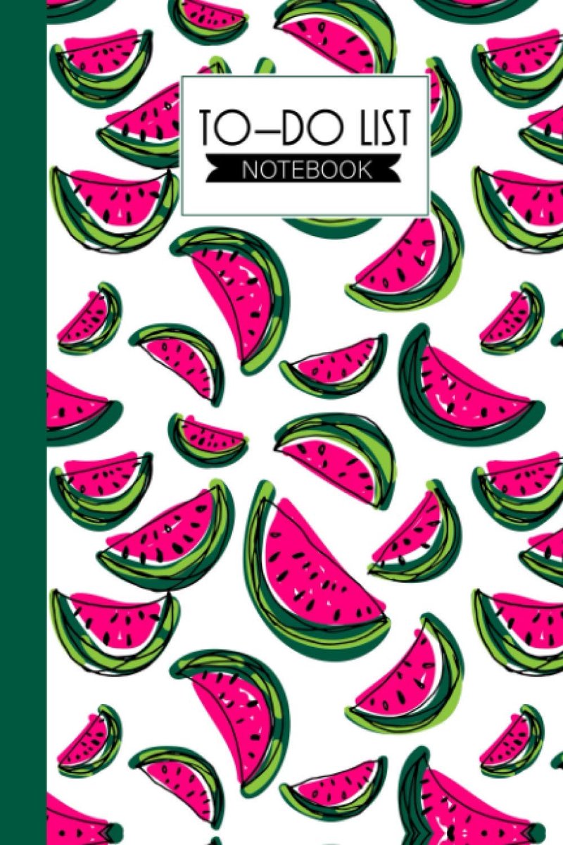 SnelShoppen - To-Do List Notebook Watermelon, Minimalistische Planner Checklist, 120 Pagina's, 6" x 9" Formaat, Ideaal voor Organiseren en Productivit