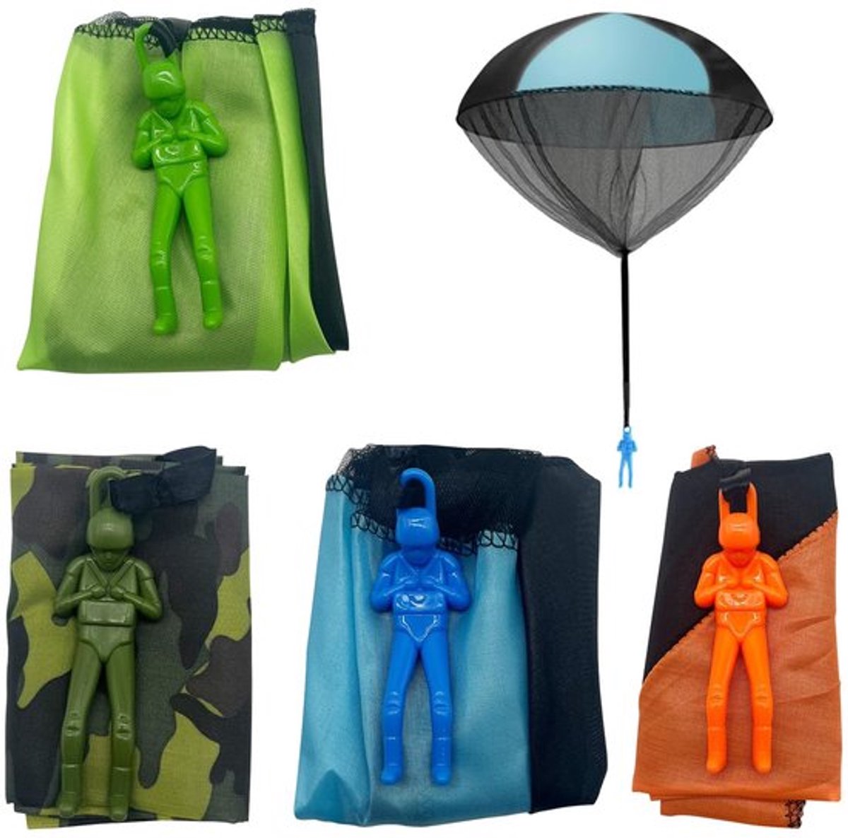 Parachute Speelgoed - 4 Stuks - Handwerpen/Launcher - Outdoor Speelgoed - Vliegend Speelgoed - Creatieve Ontwikkeling